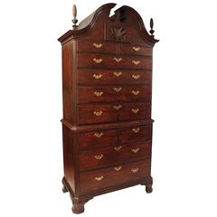 Rare Walnut Chippendale Chest on Chest