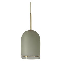 Glass Pendant Lamp with Gold Details by Doria, 1960s, Germany