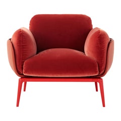 Fabric and Leather Brooklyn Armchair by Amura Lab