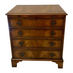 Antique Quality Burr Walnut Chest of Four Drawers with Brushing Slide
