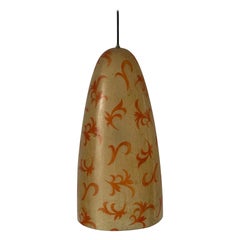 Unusual Design Polyester Pendant Lamp with Floral Art Signs, 1960s, Italy