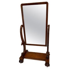 Grand miroir de cheval en acajou de qualité Antique Victorienne