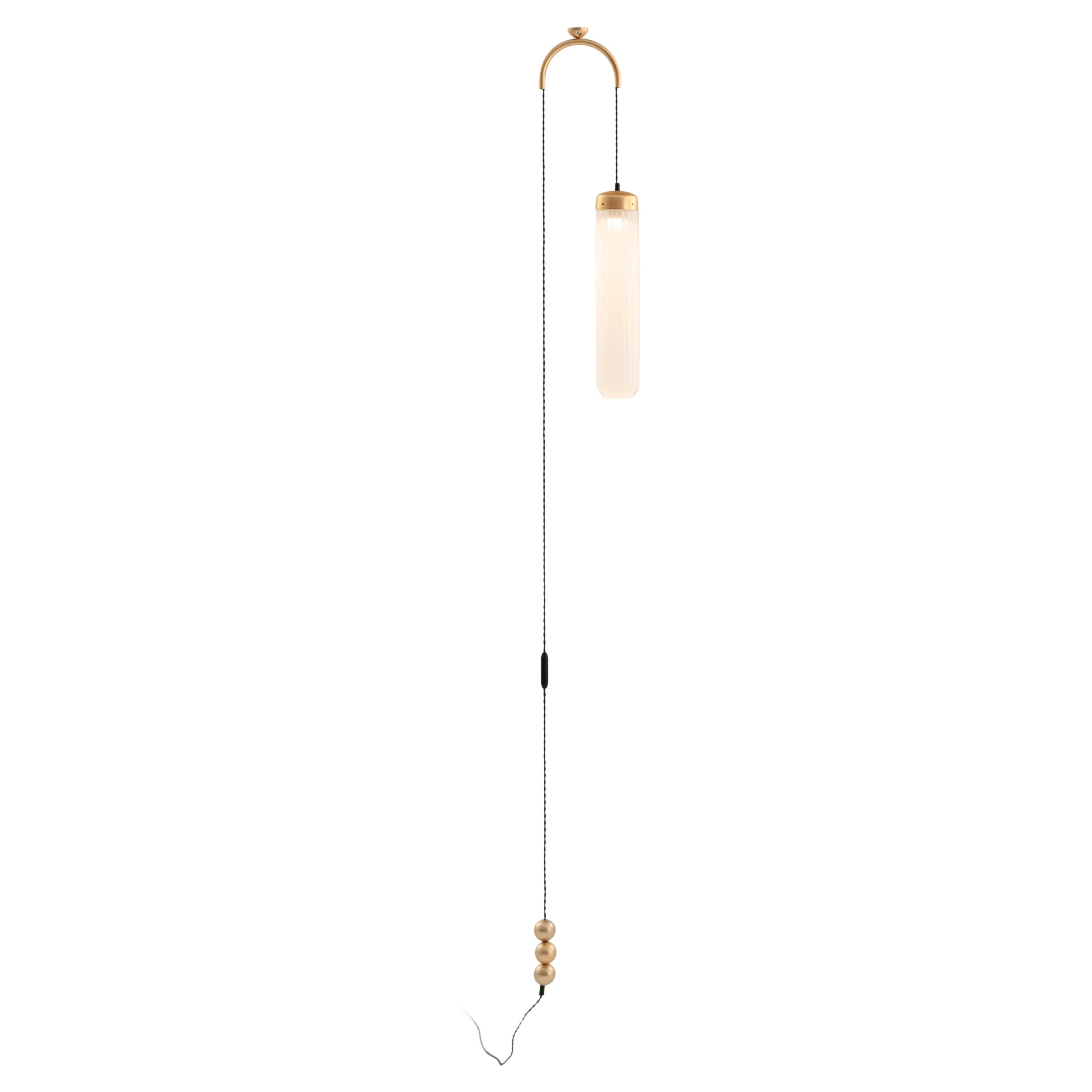 Lampada da soffitto a terra Y30 in ottone satinato di Clara Viladecans