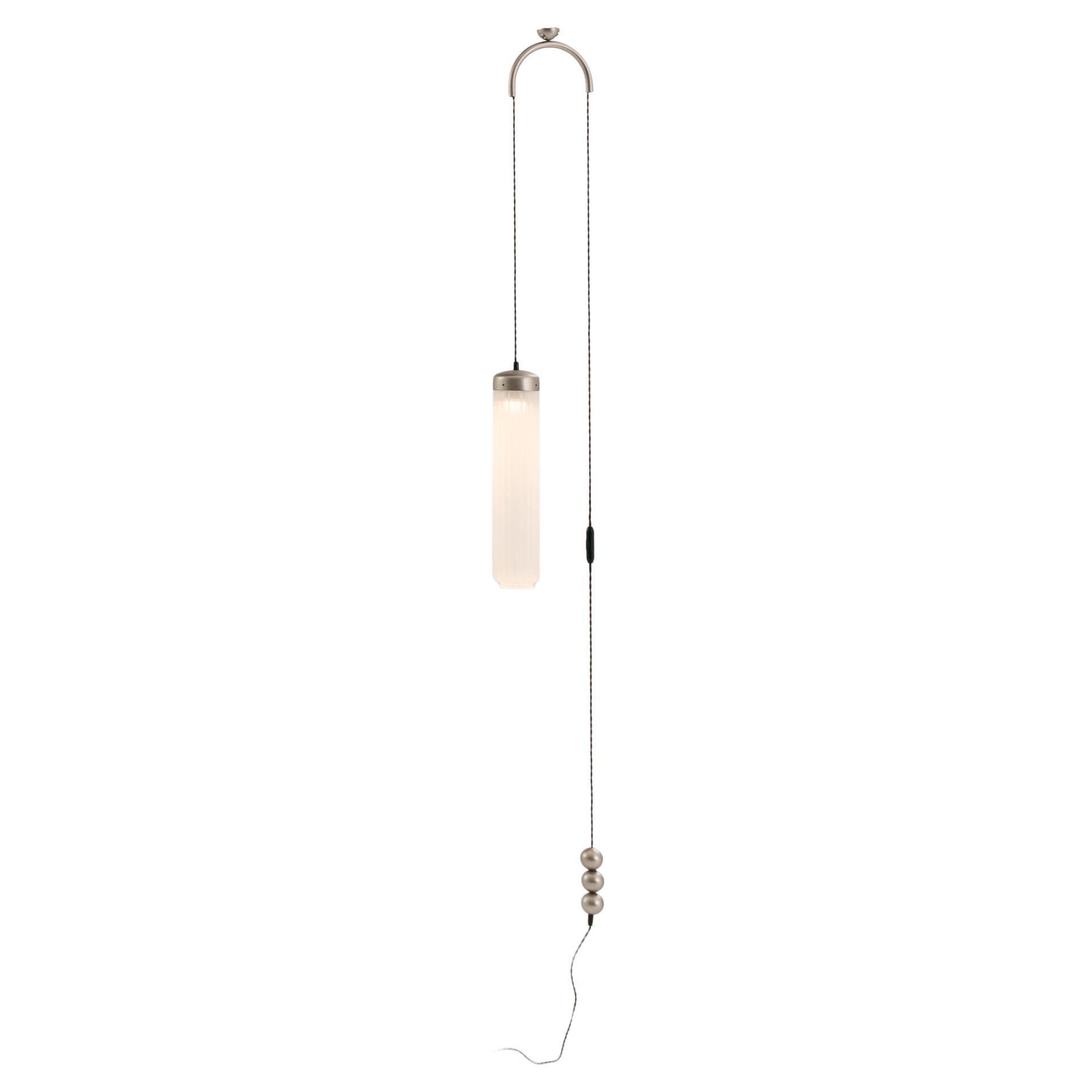 Lampada da soffitto a terra Y30 in ottone nichelato di Clara Viladecans