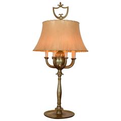 Large Sicilian Bronze Table Lamp, Formerly an Oil Lamp Last Quarter 19th Century