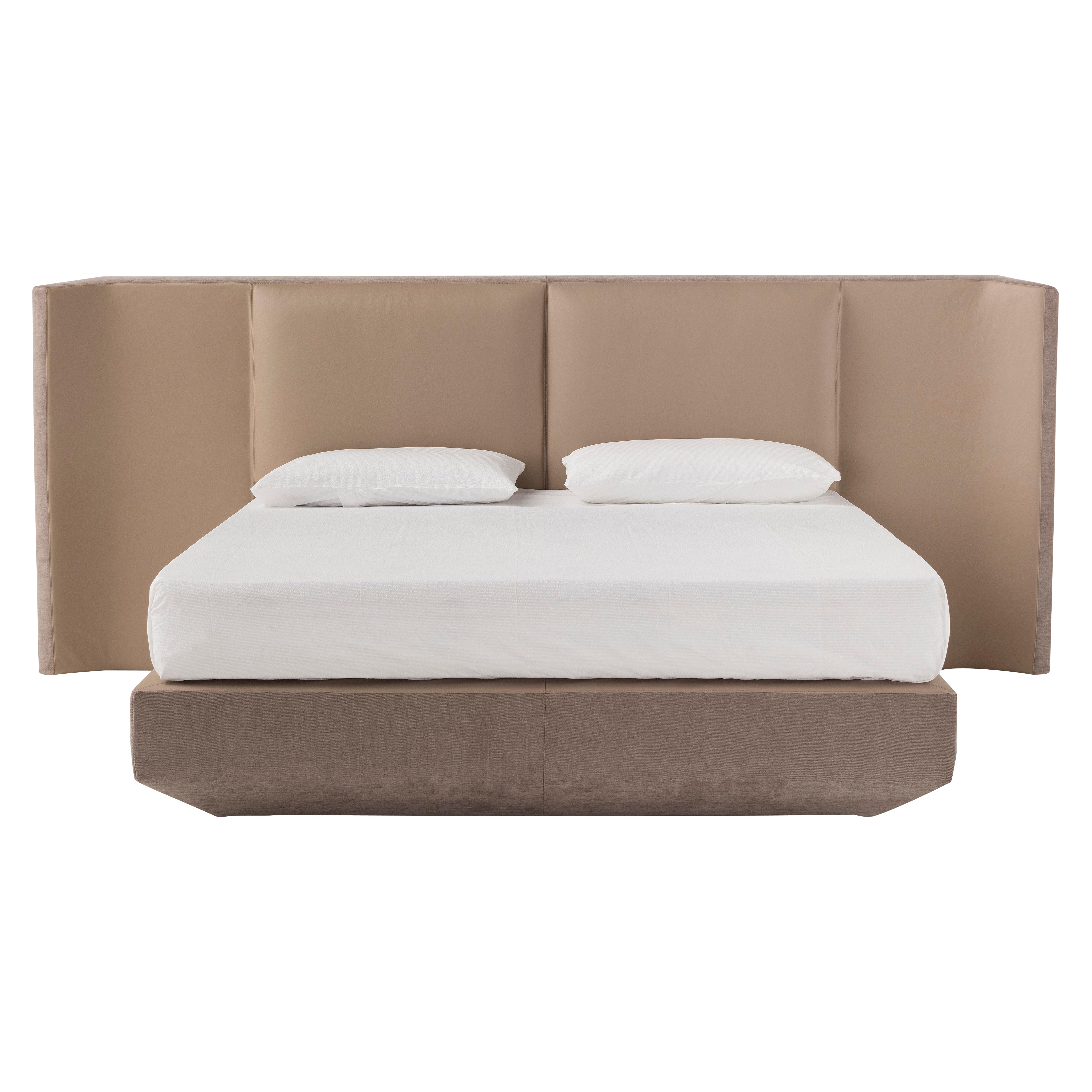 Leather and Fabric Panis Bed by Amura Lab
