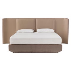 Leather and Fabric Panis Bed by Amura Lab