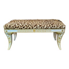 Vintage Italian Carved and Parcel Gilt Neo-Classical Benches