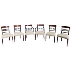 Set of Six English Regency Mahogany Dining Room Chairs, Circa 1810
