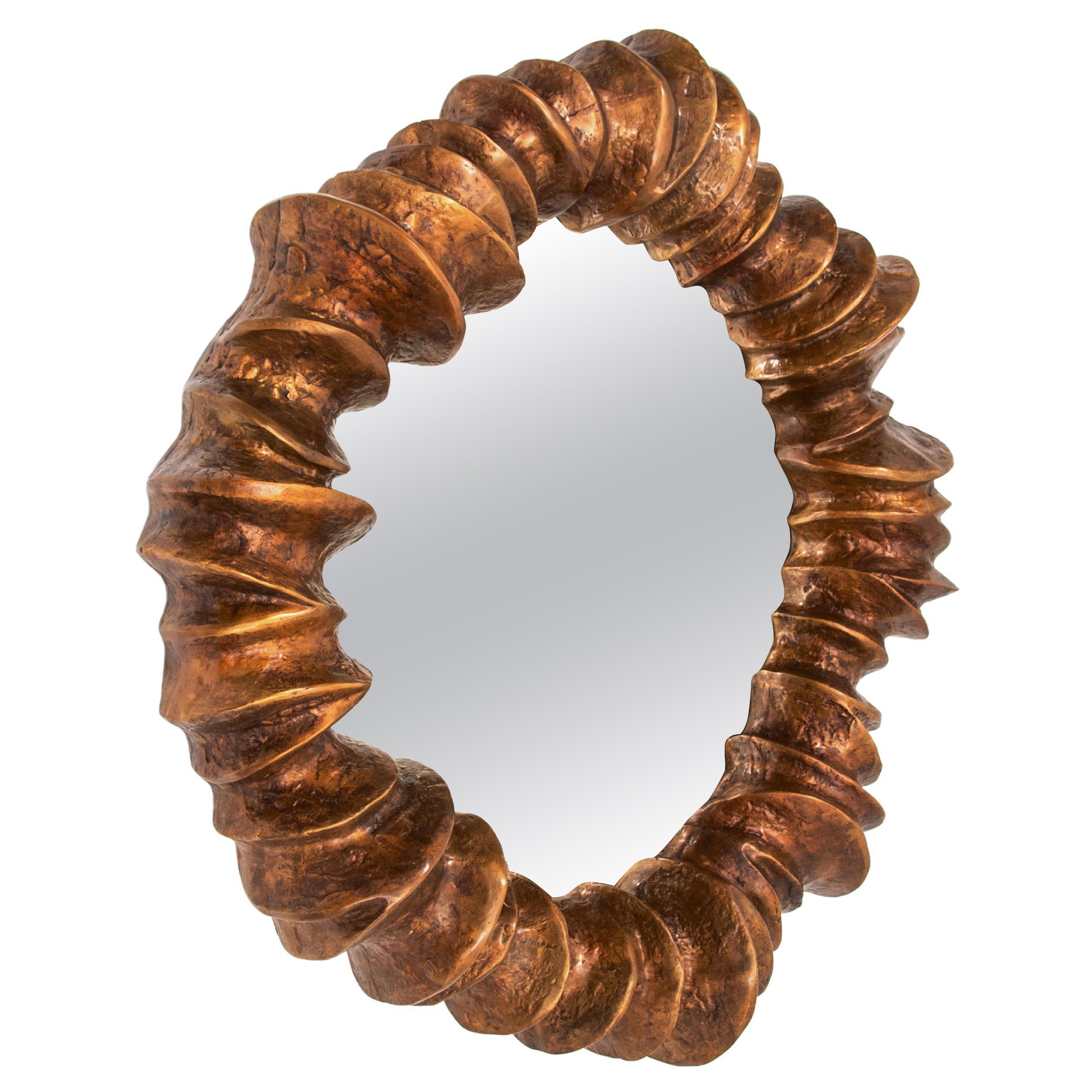 Contemporary Bronze Mirror "Lentille" by Agnès Debizet, France