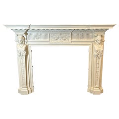 Gillows and Co Cheminée en bois sculpté et gesso