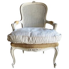 French Louis XV Style Painted Cane Chair