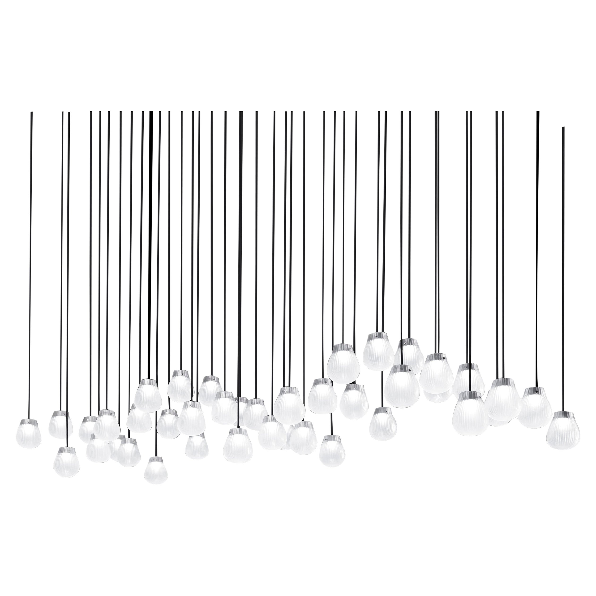 Lampada a sospensione lineare Gocce di Euroluce Lampadari