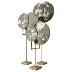 Set von drei Kreis-Tischlampen in Blau, Grün, Grau und Grau von Sander Bottinga, Nr. 15