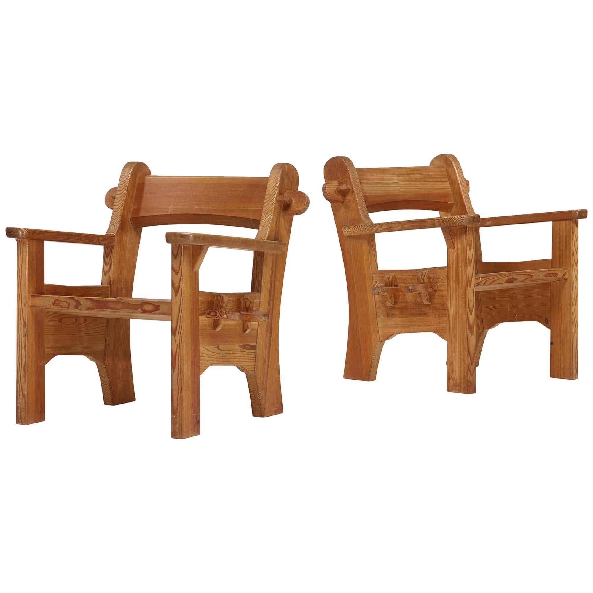 Berga Lounge Chairs, Pair by David Rosén for Nordiska Kompaniets Verkstäder  For Sale