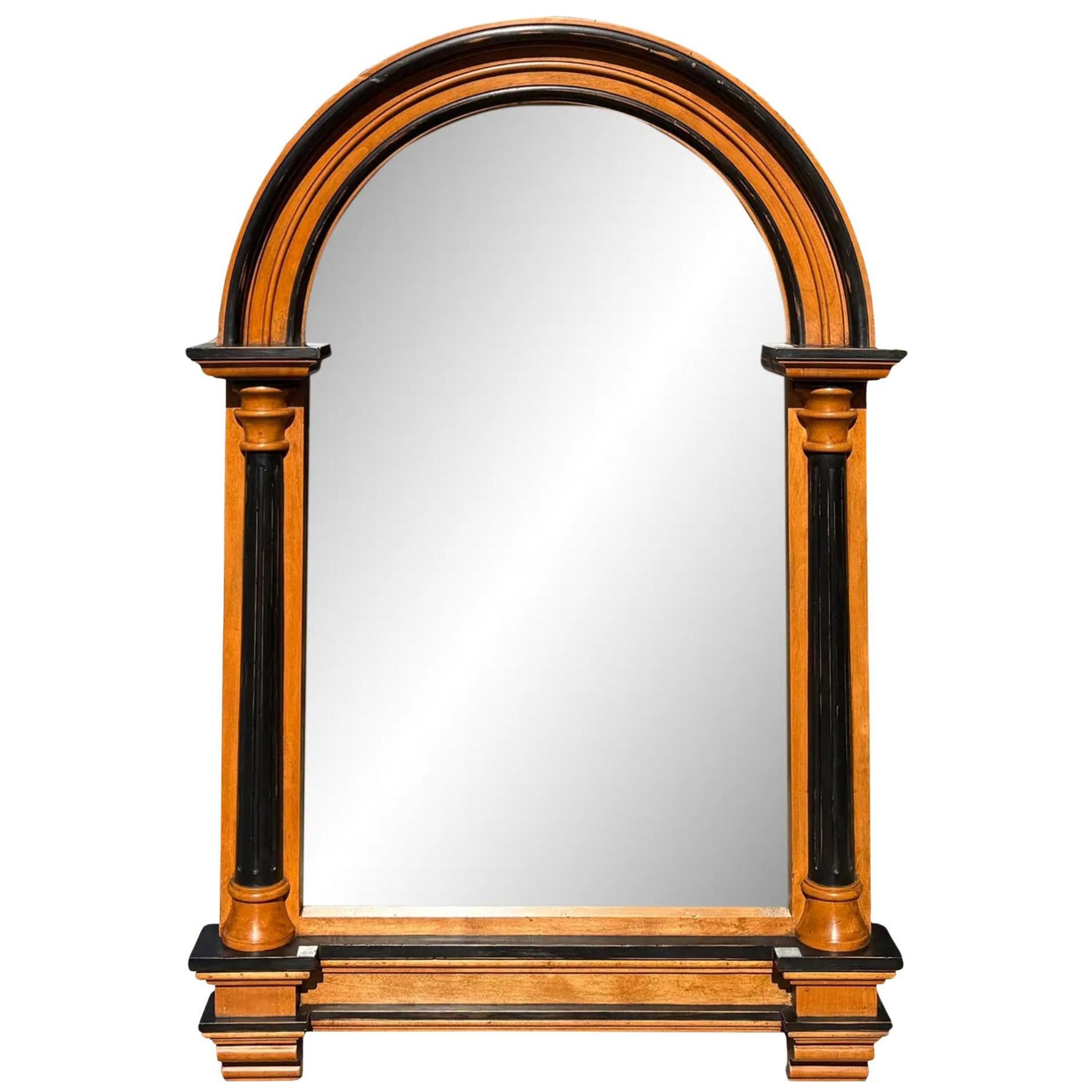 Huge Biedermeier Style Arched Mantel Wall Mirror