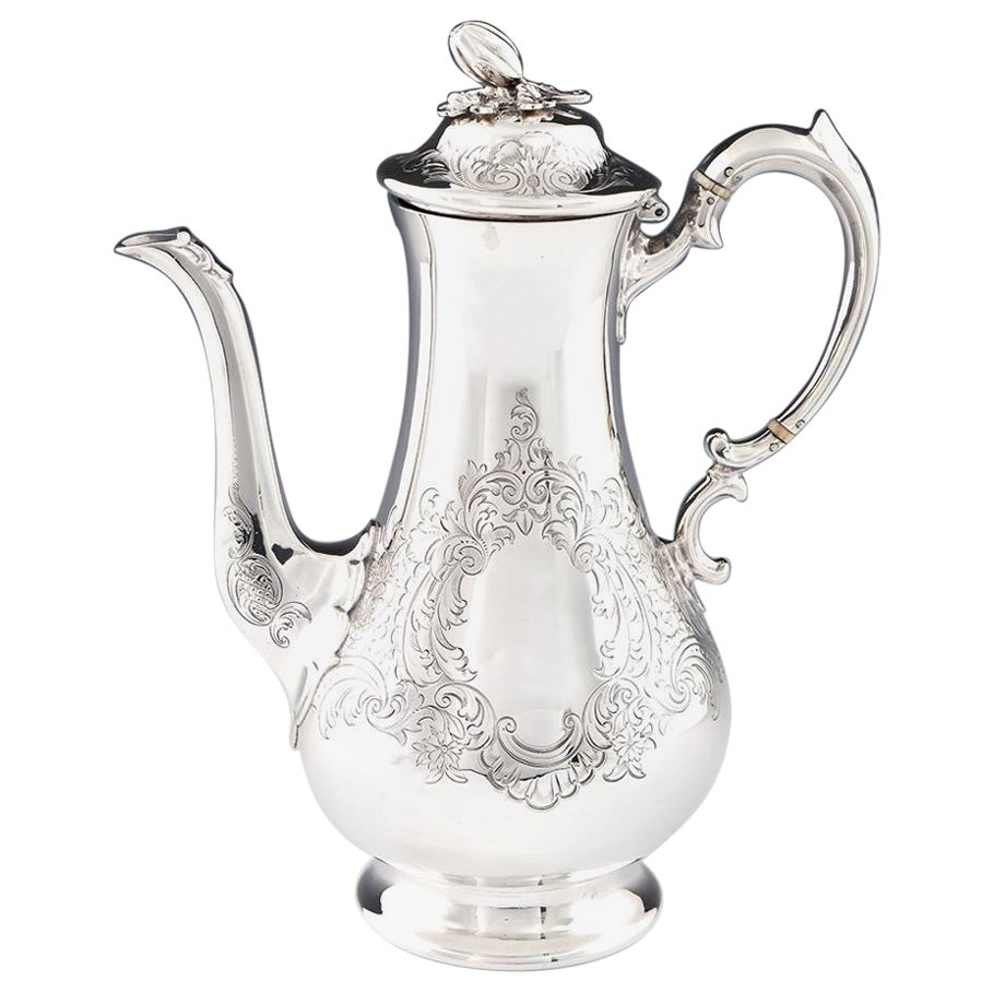 Cafetera Victoriana de Plata de Ley Londres 1864