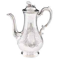 Cafetera Victoriana de Plata de Ley Londres 1864