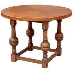 Round French 1940s Cerused Oak Guéridon