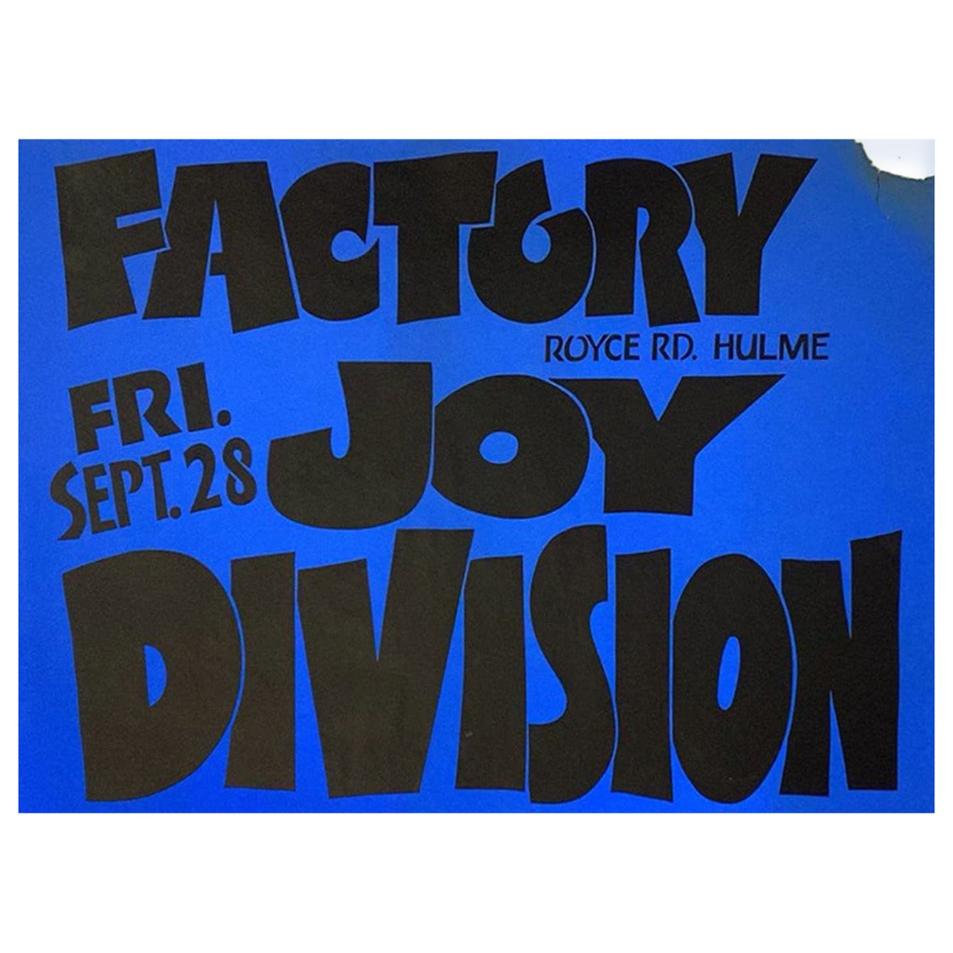 1979 Joy Division - Factory Original Vintage Poster