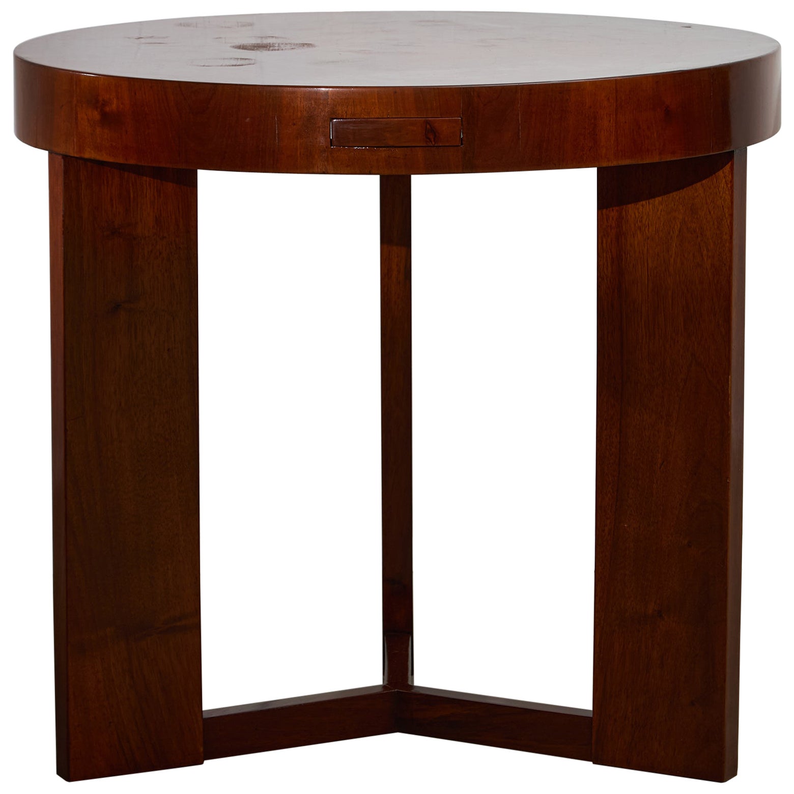Table Art Déco à tirettes en bois de teck en vente