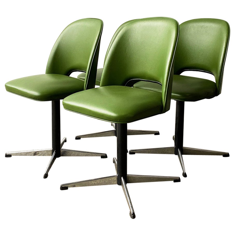 Set 4 Mid-Century Modern 1960s swivel dining/kitchen/office chairs