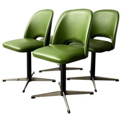 Set 4 Mid-Century Modern 1960s swivel dining/kitchen/office chairs