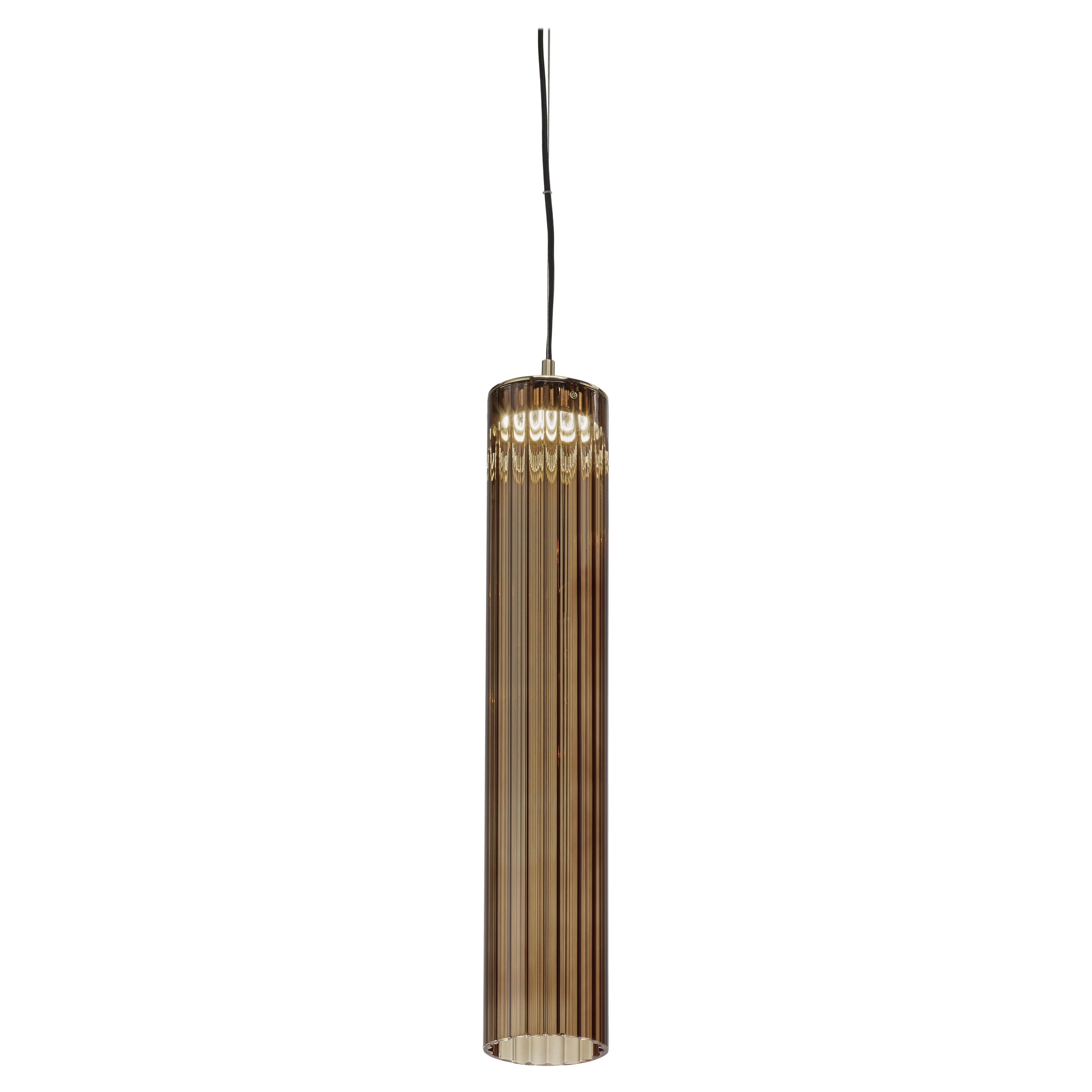 Lampada a sospensione Itala S1 Tobacco di Euroluce Lampadari