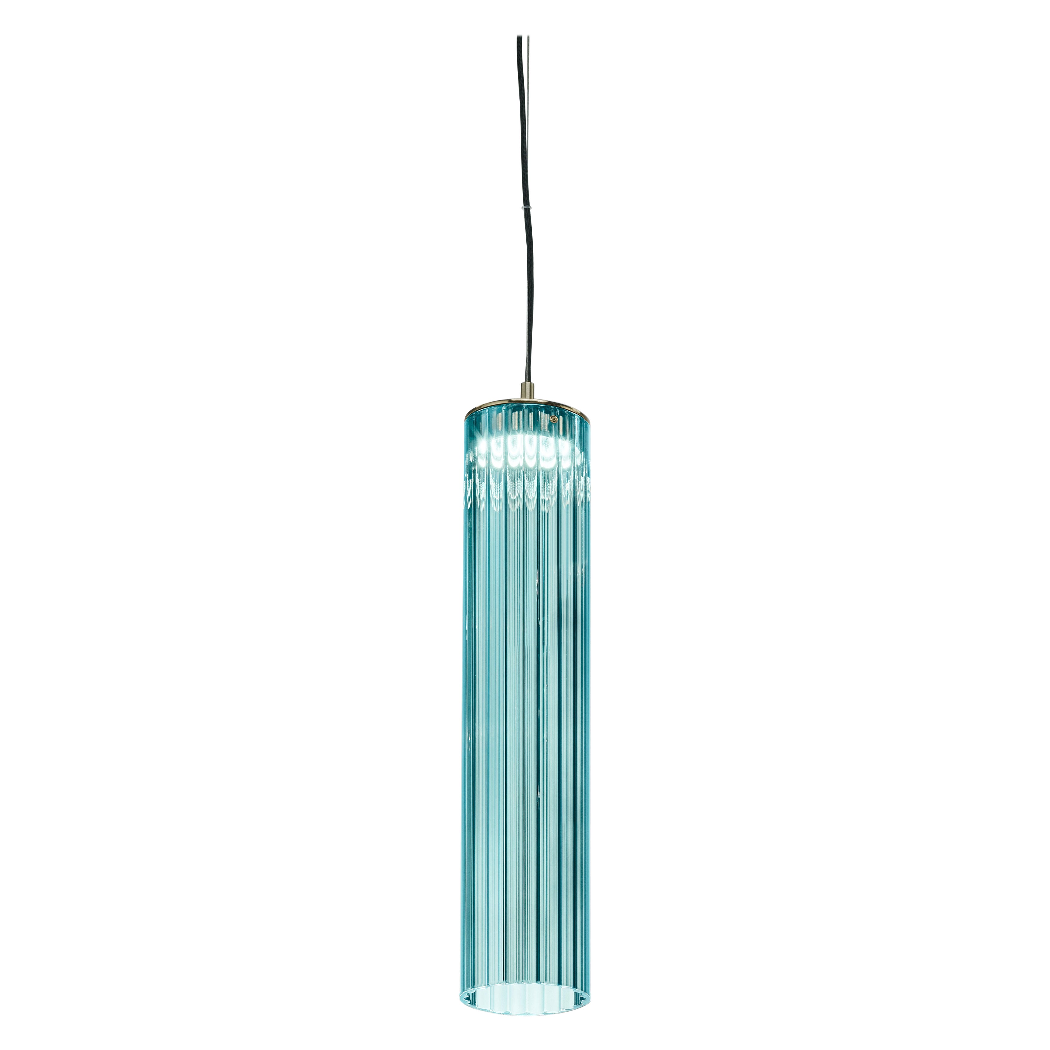 Lampada a sospensione Itala S1 Medium Aquamarine di Euroluce Lampadari