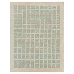 Rug & Kilim’s French Art Deco Style Rug with Light Green Geometric Patterns