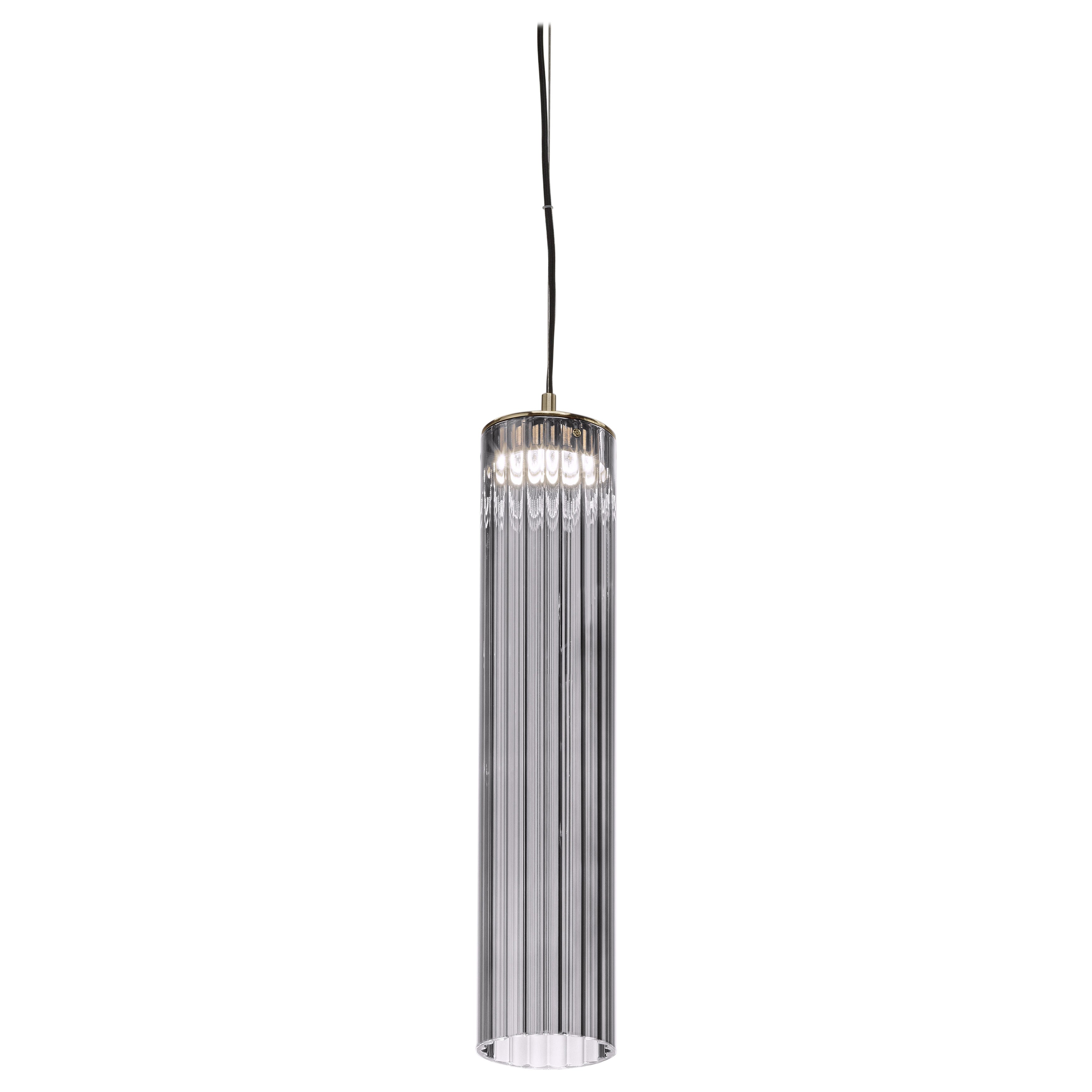 Lampada a sospensione Itala S1 Medium Fumè Grey di Euroluce Lampadari