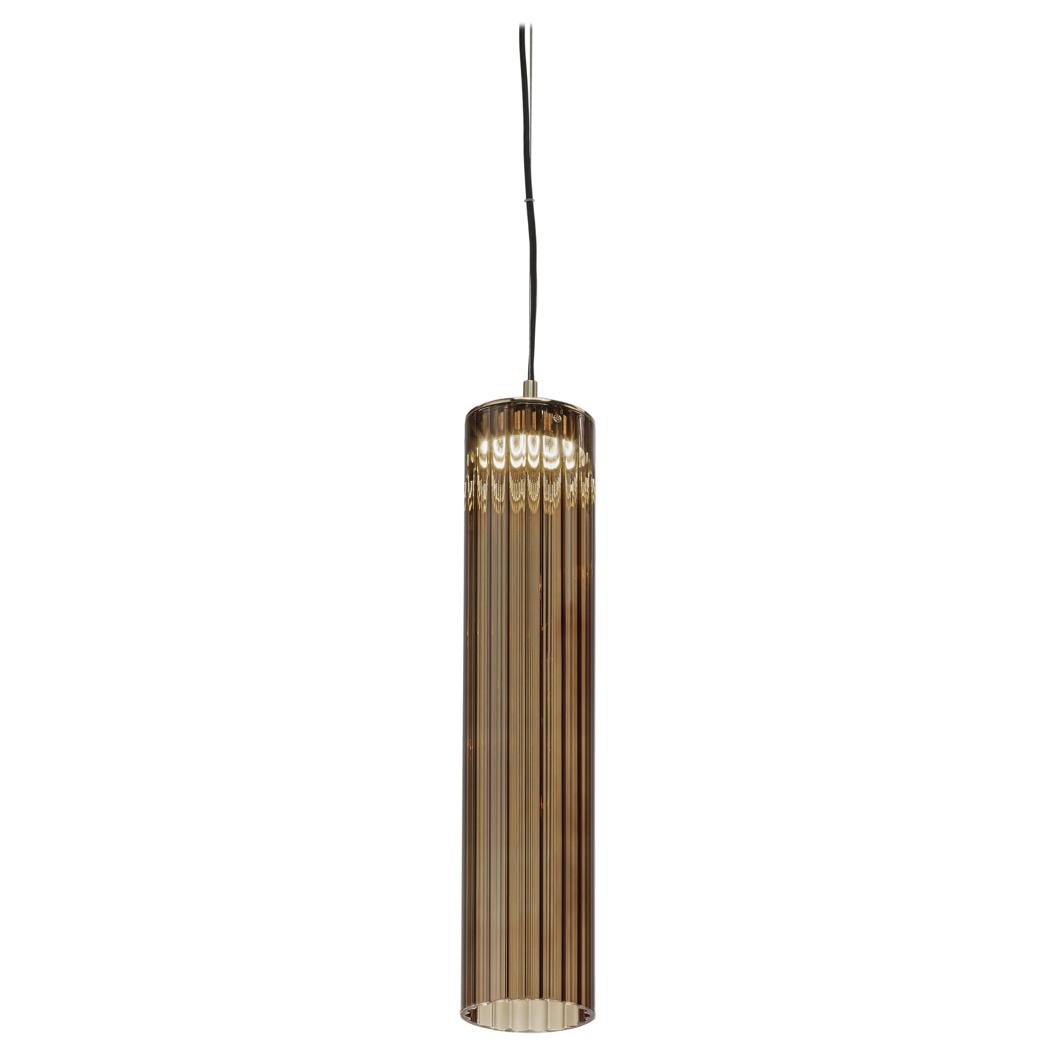 Lampada a sospensione Itala S1 Medium Tobacco di Euroluce Lampadari