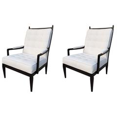 Pair of Harvey Probber High Back Elegant Club Chairs 8