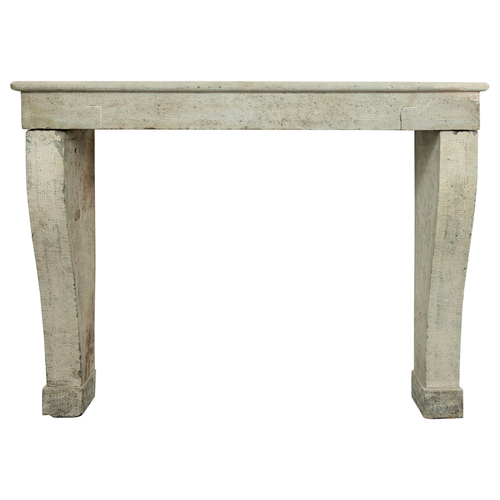 Repisa de chimenea de piedra caliza Antique French