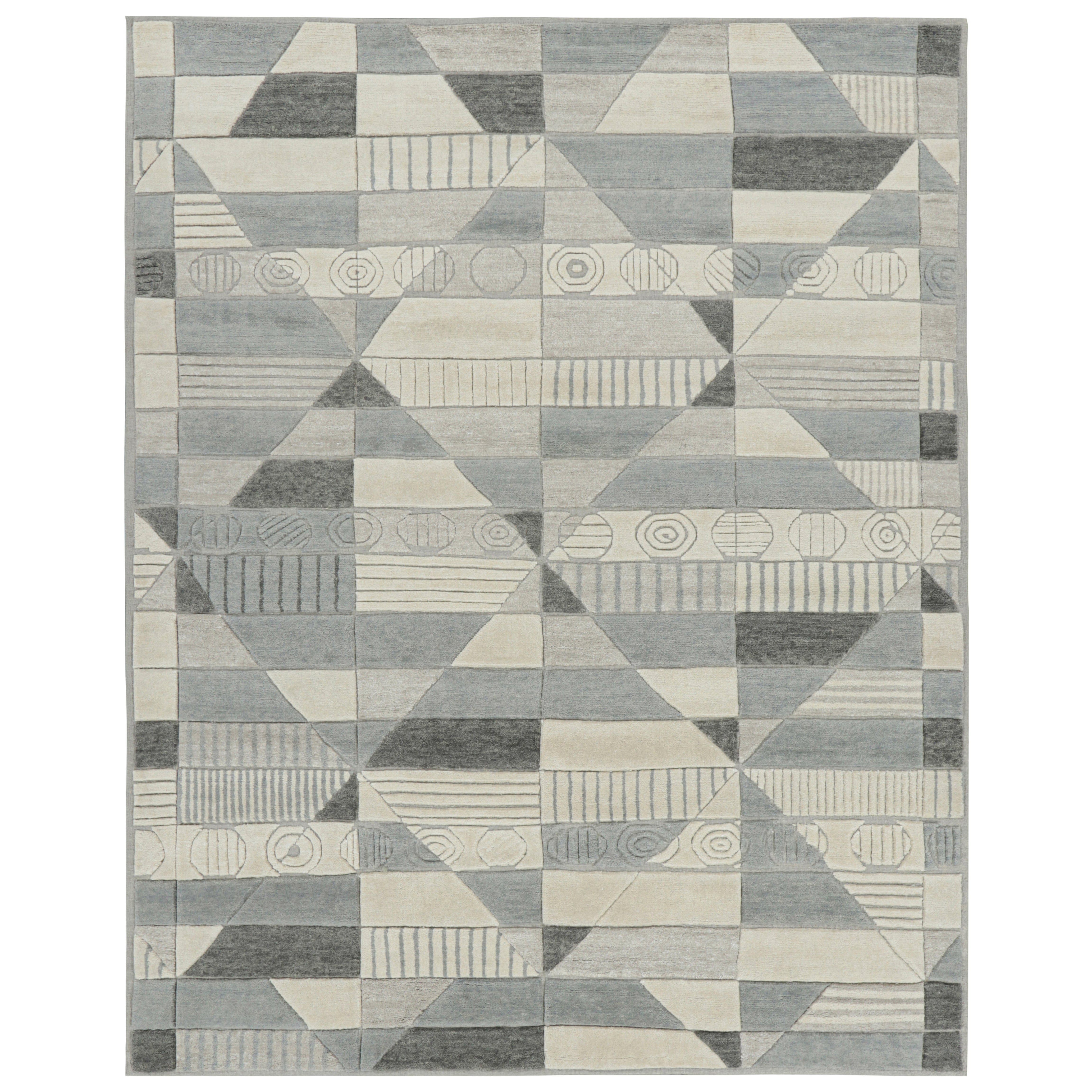 Tappeto scandinavo Rug & Kilim in grigio con motivi geometrici alti e bassi
