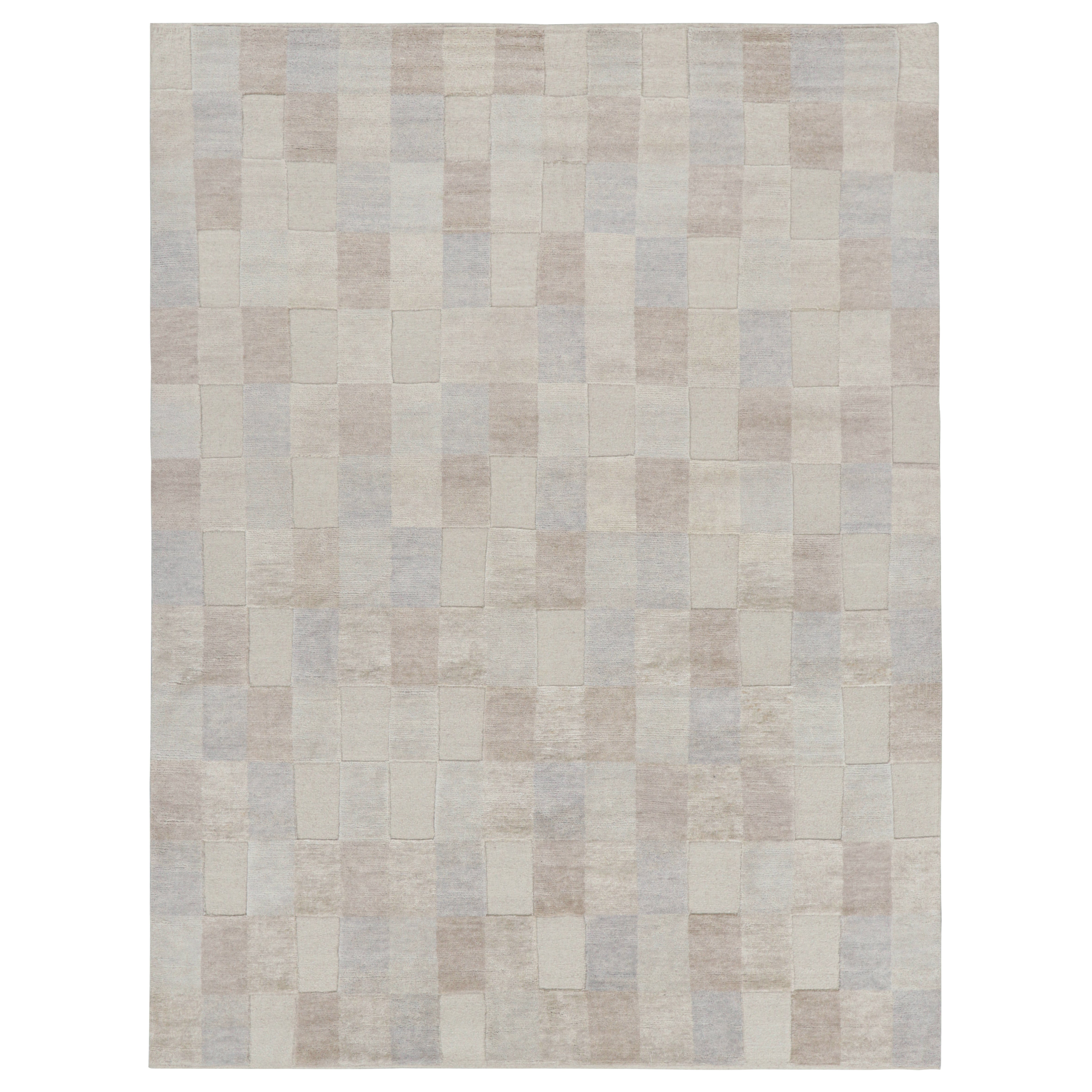 Tappeto in stile scandinavo Rug & Kilim con motivi geometrici alti e bassi in beige e grigio
