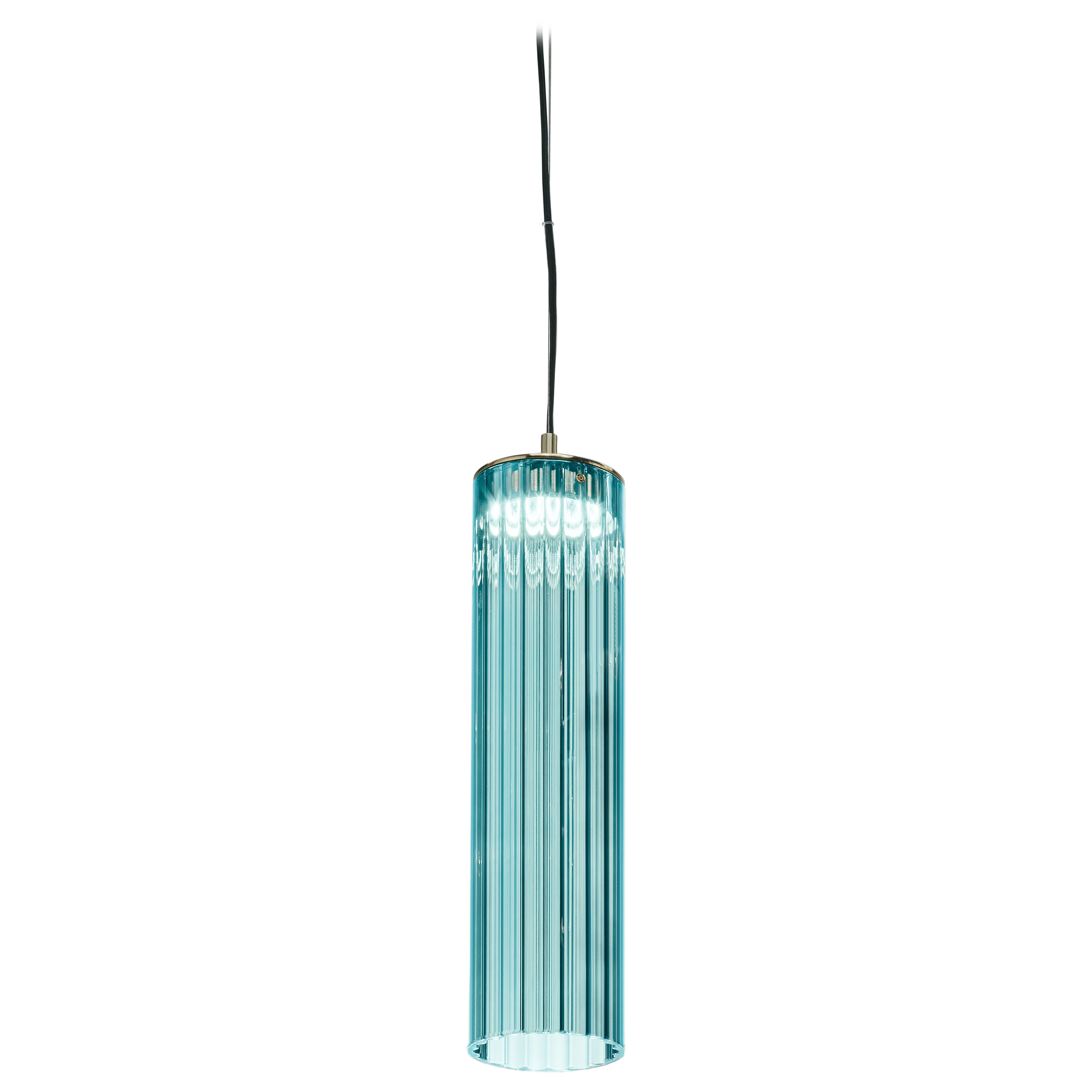 Lampada a sospensione Itala S1 Small Aquamarine di Euroluce Lampadari