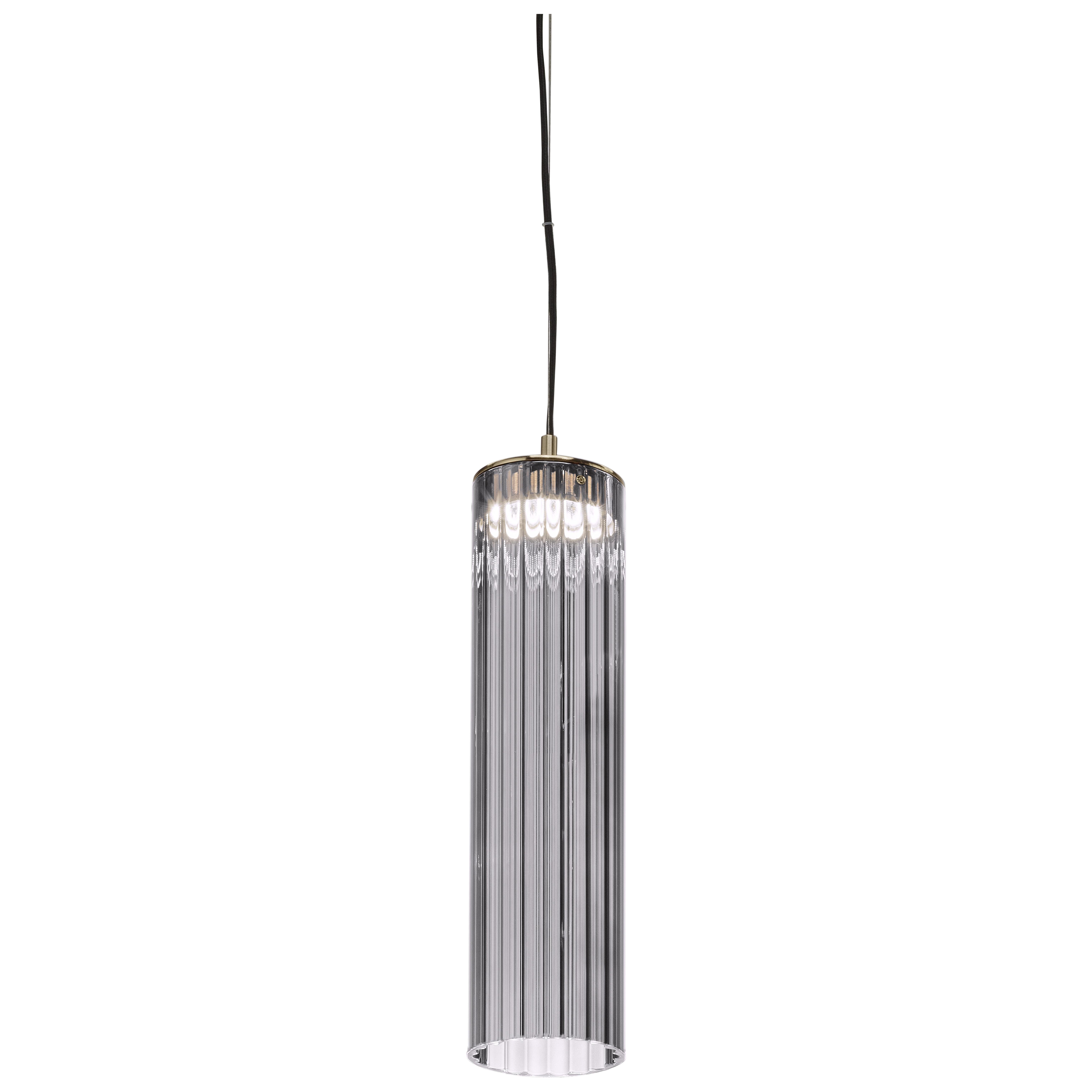 Lampada a sospensione Itala S1 Small Fumè Grey di Euroluce Lampadari