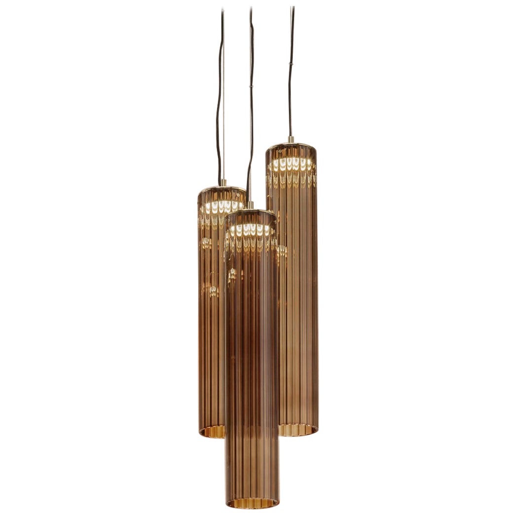Lampada a sospensione Itala S3 Tobacco di Euroluce Lampadari