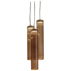 Lampada a sospensione Itala S3 Tobacco di Euroluce Lampadari