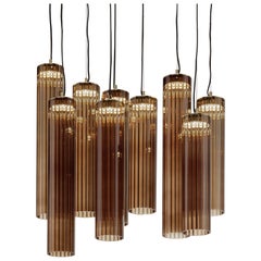 Lampada a sospensione Itala S9 Tobacco di Euroluce Lampadari