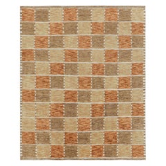 Rug & Kilim’s Scandinavian Style Rug in Beige-Brown and Rust Geometric Pattern