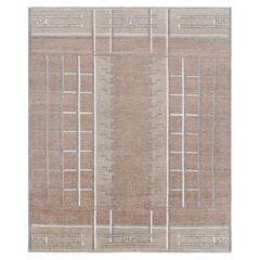 Rug & Kilim’s Scandinavian Style Rug in Brown with Geometric Patterns