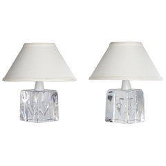 Schwedischer Designer, Tischlampen, Glas, Schweden, 1960er Jahre