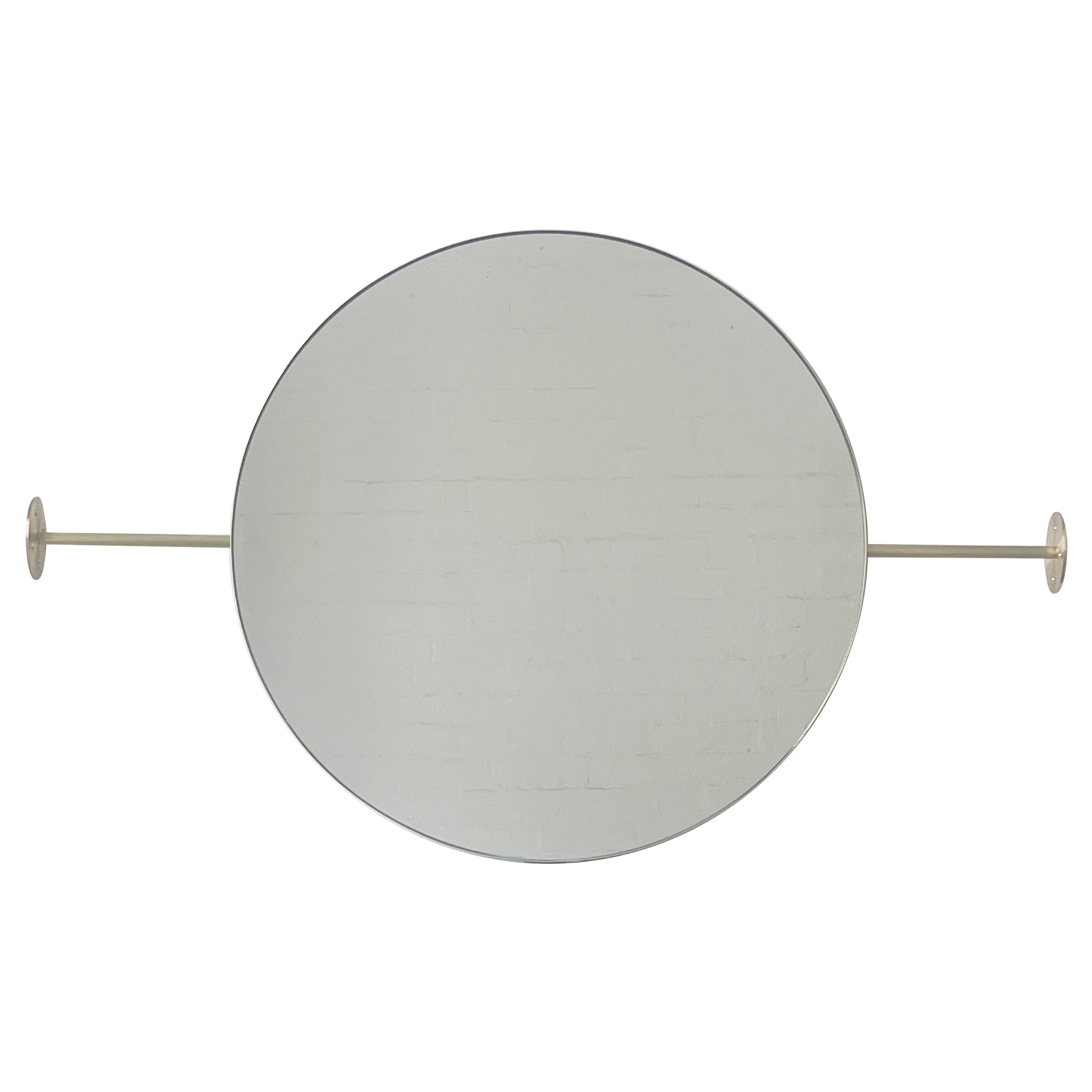 Wall-to-Wall Orbis Round Modern Mirror with Brushed Brass Frame