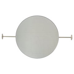 Miroir mural ou mural moderne rond Orbis avec cadre en laiton brossé