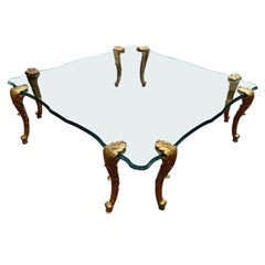 Modern Louis XV Style P. E. Guerin New York signed Glass Top Coffee Table.