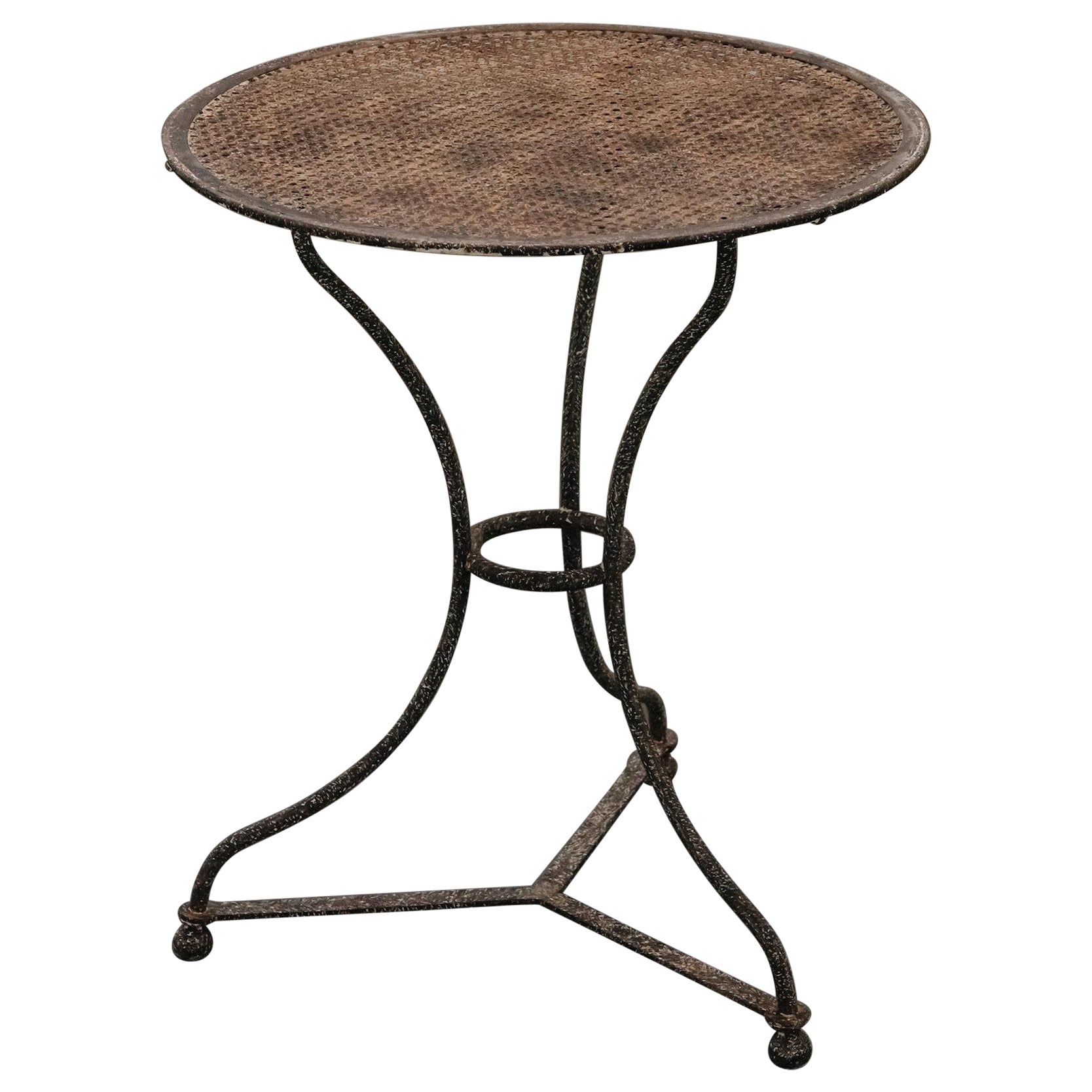 Vintage-Bistrotisch aus Metall aus Frankreich, um 1950