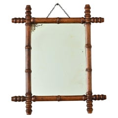 French Vintage Faux Bamboo Mirror