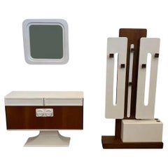 Ensemble complet ''console suspendue'' Sormani  miroir du milieu des années 1970.